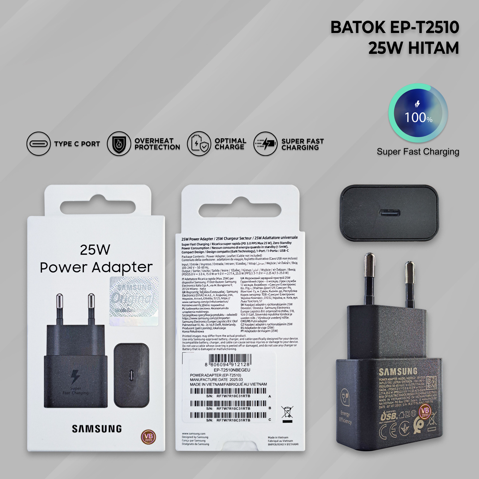 PP IMPORT BATOK VB EP-T2510 25W BLACK