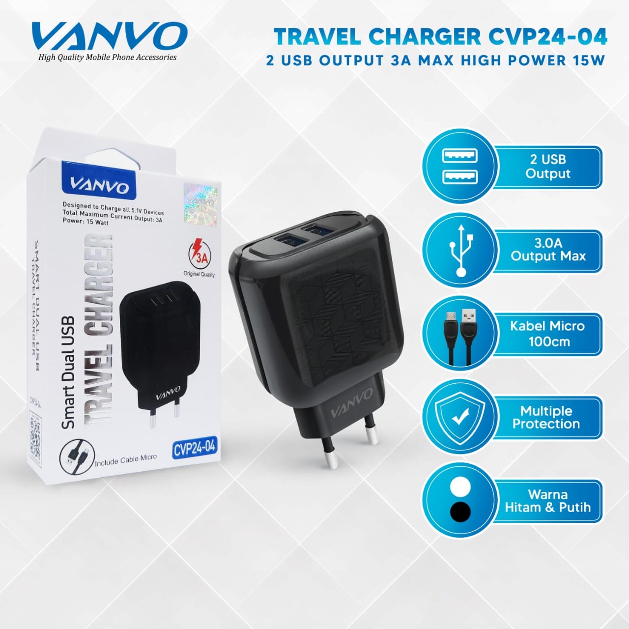 NP BATOK VANVO CVP24-04 2USB/CA-11 BLACK