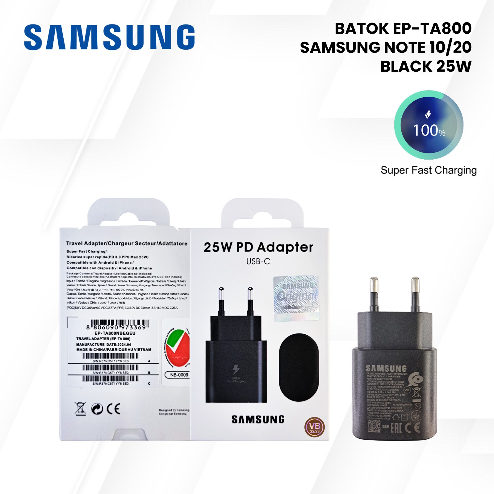 PP IMPORT BATOK VB EP-TA800 SAM NOTE 10 BLACK 25W FC