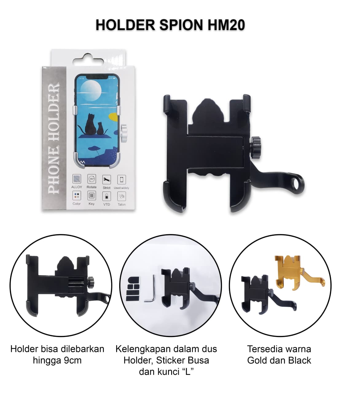 PP HOLDER METAL/ALUMINIUM HM20 GOLD