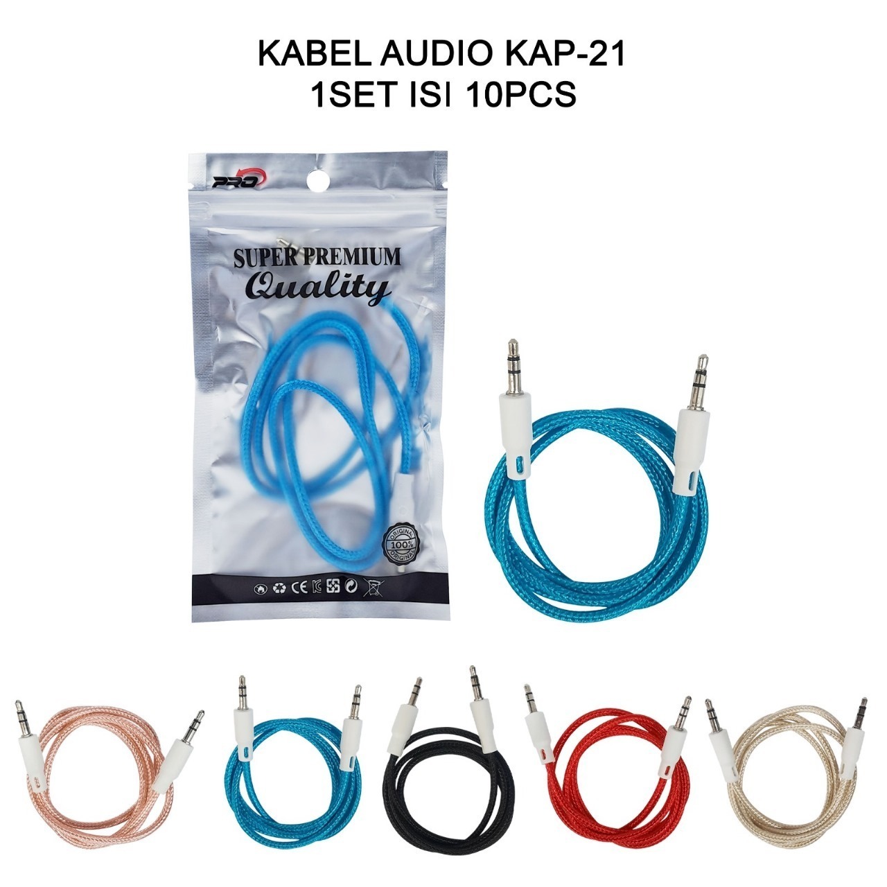PP PLASTIK IMPORT KABEL AUDIO PRO KAP-21 1IN1 JACK 1SET 10PCS