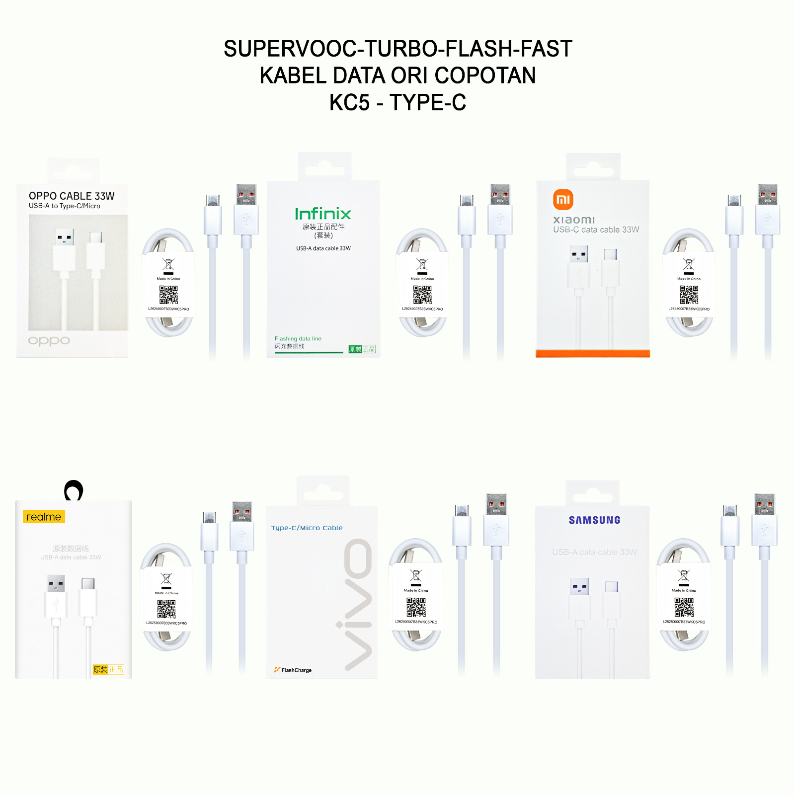 PP KD 99 OPPO ORI 33W KC5 TYPE-C WHITE ORI COPOTAN