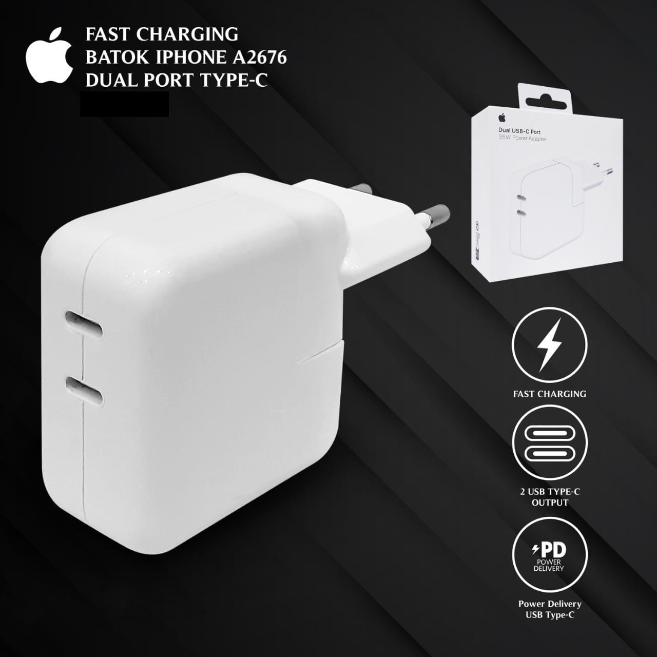 PP IMPORT BATOK VV A2676 IPHONE DUAL PORT PD